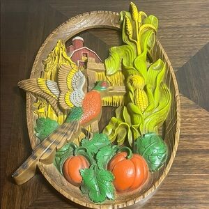 VINTAGE 1974 BURWOOD Colorful Farmhouse Wall Plaque WALL DECOR PHEASANT
